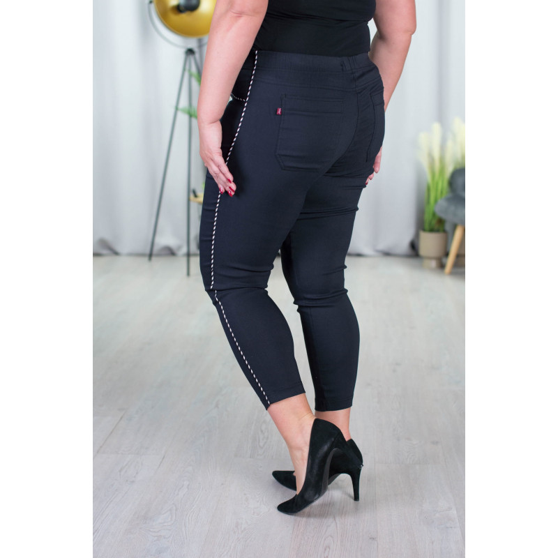 Elastic trousers with raised waist BENGALINY 06 K10 Black