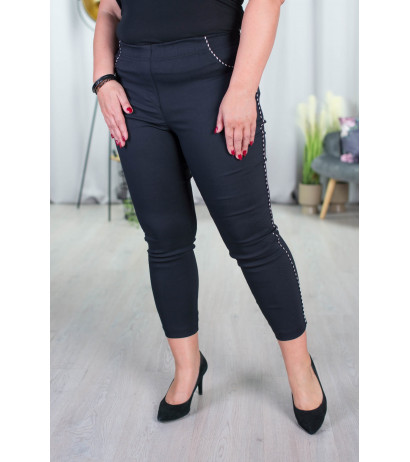 Elastic trousers with raised waist BENGALINY 06 K10 Black