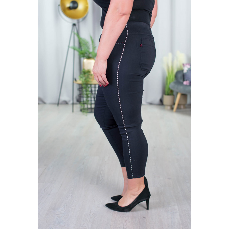 Elastic trousers with raised waist BENGALINY 06 K10 Black