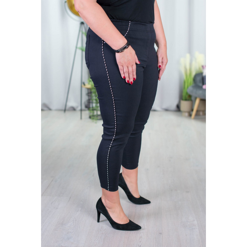 Elastic trousers with raised waist BENGALINY 06 K10 Black