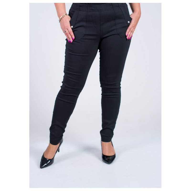 Long stretch pants with a raised waist BENGALINY 09 K10 Black