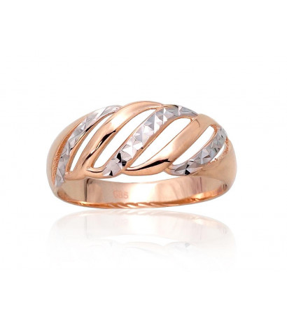 Gold ring 1100982(Au-R+PRh-W), Red Gold 585°, Rhodium (Plating)