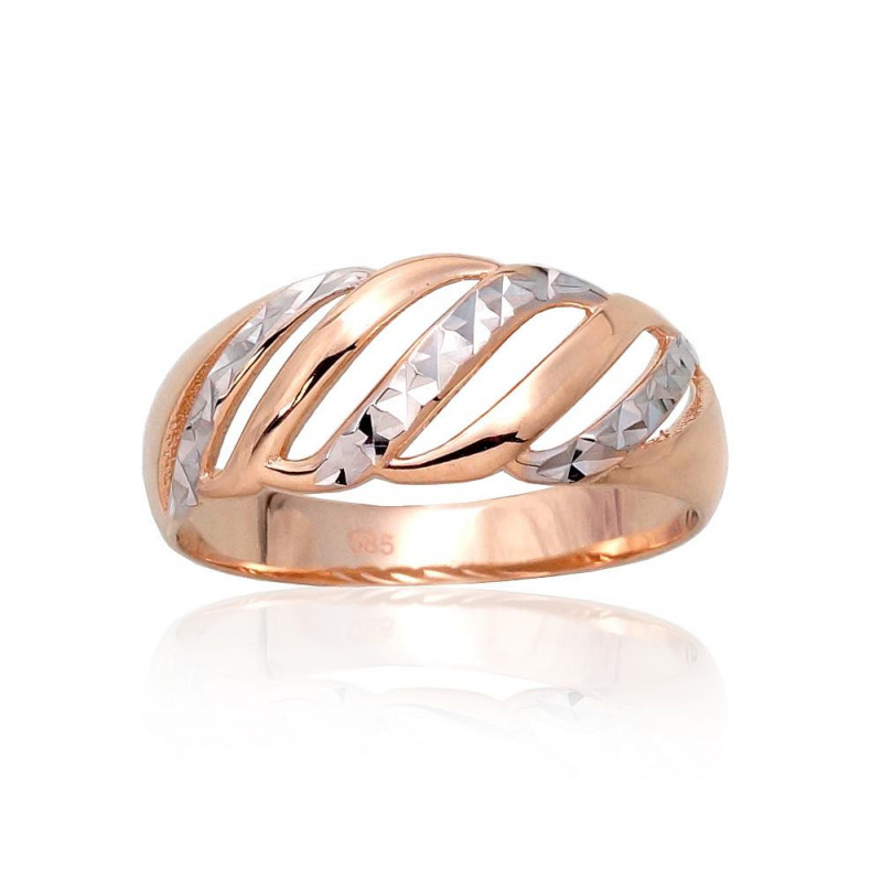 Gold ring 1100982(Au-R+PRh-W), Red Gold 585°, Rhodium (Plating)