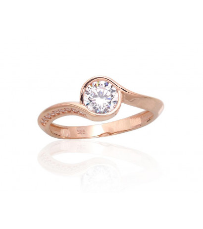 Gold ring 1100990(Au-R)_CZ, Red Gold 585°, Zirkons