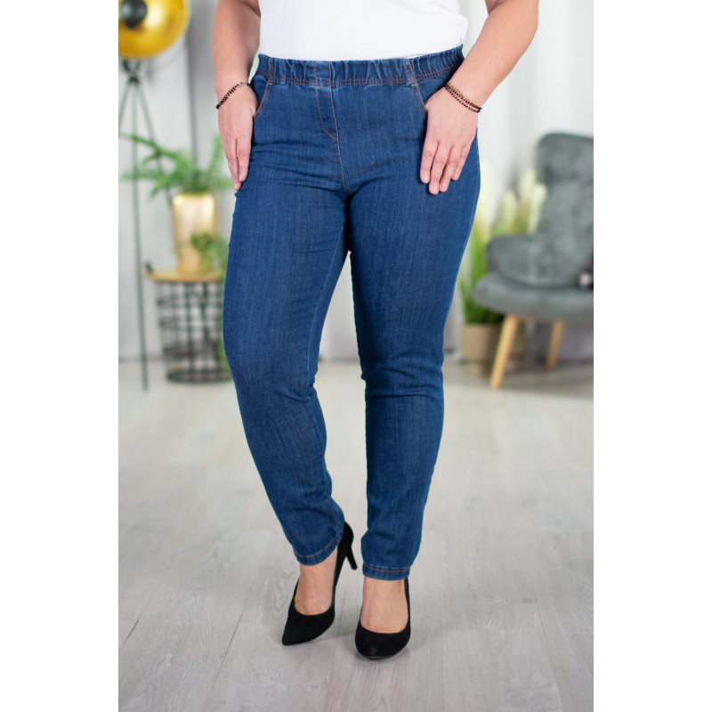 Long stretch jeans with a raised waist JEANGALINY 01 Blue