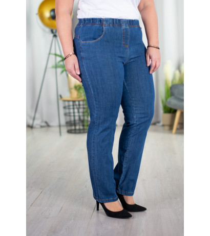 Long stretch jeans with a raised waist JEANGALINY 02 Blue