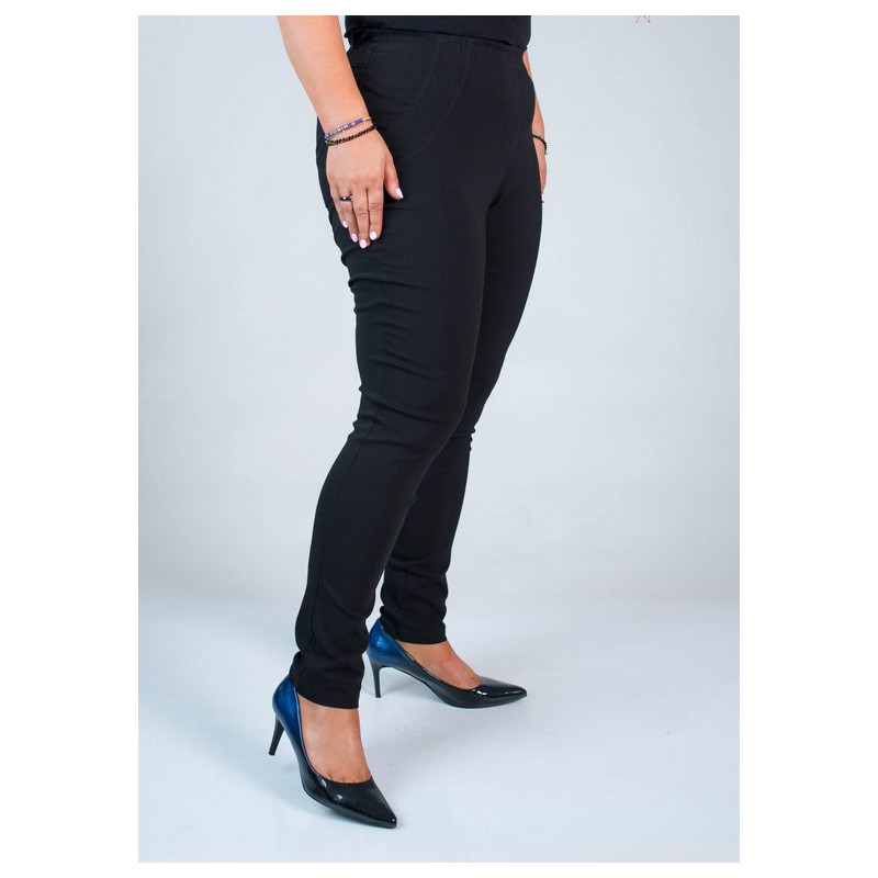 Long stretch pants with a raised waist BENGALINY 07 K10 Black