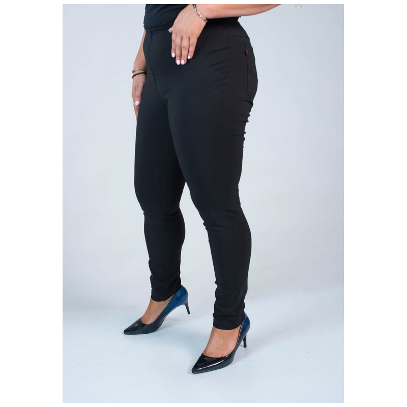 Long stretch pants with a raised waist BENGALINY 07 K10 Black