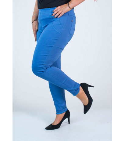 Long stretch pants with a raised waist BENGALINY 07 Blue