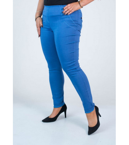 Long stretch pants with a raised waist BENGALINY 07 Blue