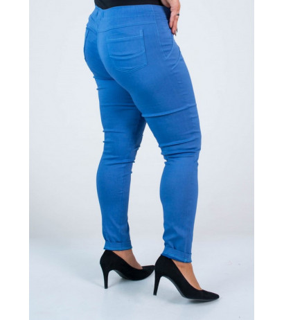 Long stretch pants with a raised waist BENGALINY 07 Blue