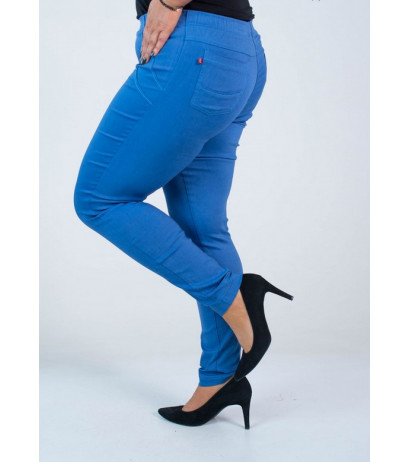 Long stretch pants with a raised waist BENGALINY 07 Blue