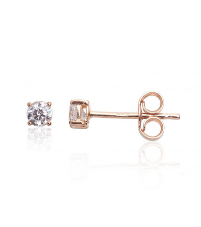 Gold classic studs earrings 1201332(Au-R)_CZ, Red Gold 585°, Zirkons