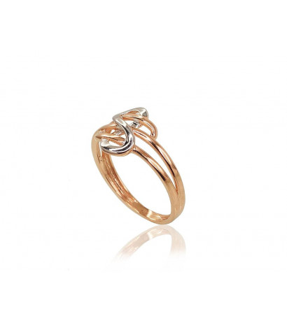 Gold ring 1100819(Au-R+PRh-W), Red Gold 585°, Rhodium (Plating)