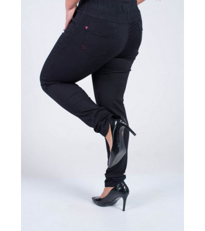 Long stretch jeans with a raised waist JEANGALINY 01 K10 Black