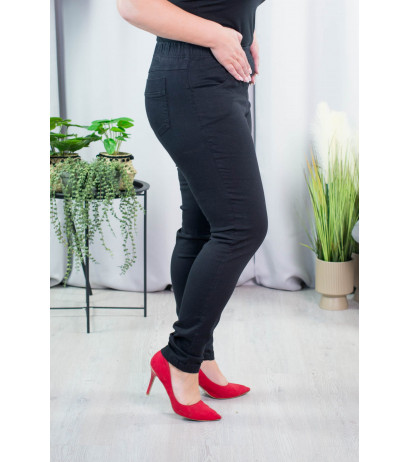 Long stretch jeans with a raised waist JEANGALINY 01 K10 Black