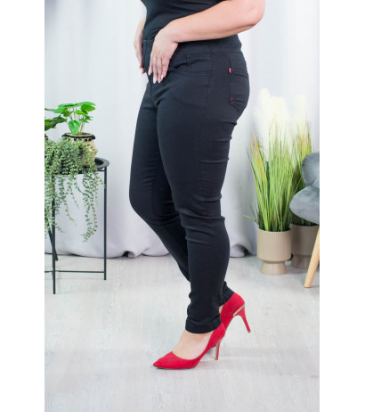 Long stretch jeans with a raised waist JEANGALINY 01 K10 Black