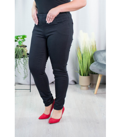 Long stretch jeans with a raised waist JEANGALINY 01 K10 Black