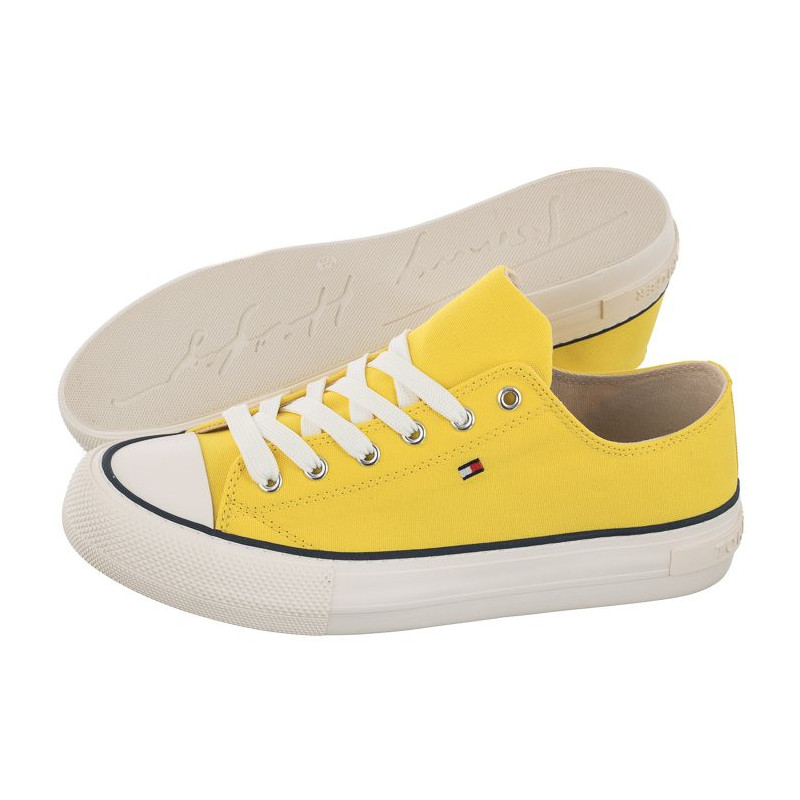 Tommy Hilfiger Low Cut Lace-Up Sneaker Yellow T3A4-32118-0890 200 (TH414-a) apavi