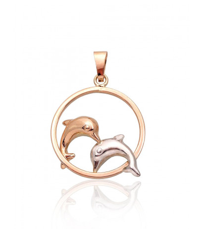 Gold pendant 1300881(Au-R+PRh-W), Red Gold 585°, Rhodium (Plating)