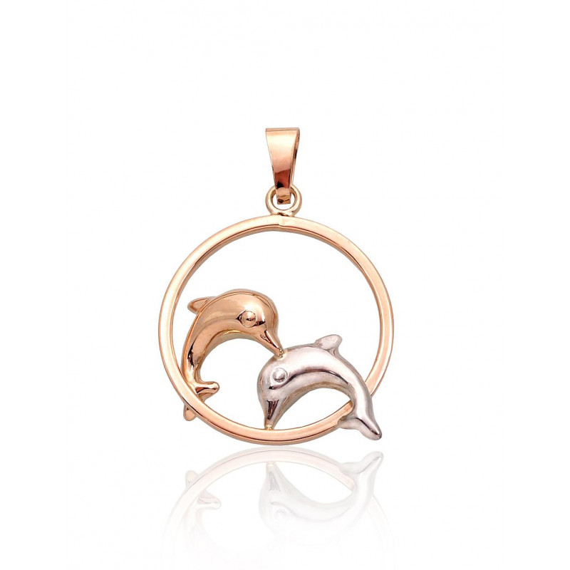 Gold pendant 1300881(Au-R+PRh-W), Red Gold 585°, Rhodium (Plating)