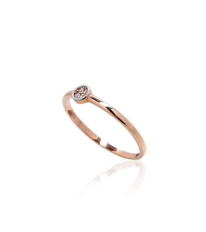 Gold ring 1101004(Au-R+PRh-W)_CZ, Red Gold 585°, Rhodium (Plating) , Zirkons