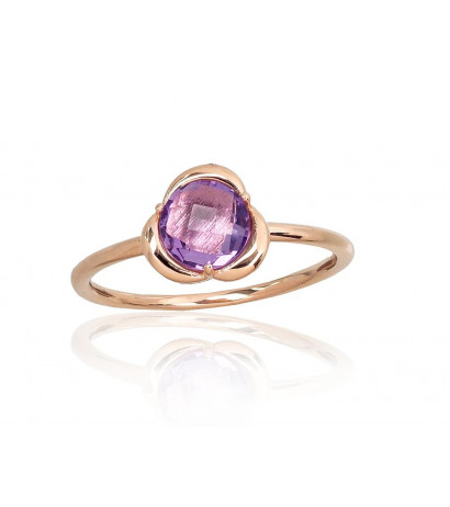 Gold ring 1101008(Au-R)_AM, Red Gold 585°, Amethyst