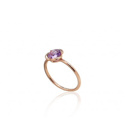 Gold ring 1101008(Au-R)_AM, Red Gold 585°, Amethyst