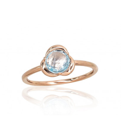 Gold ring 1101008(Au-R)_TZLB, Red Gold 585°, Sky Blue Topaz