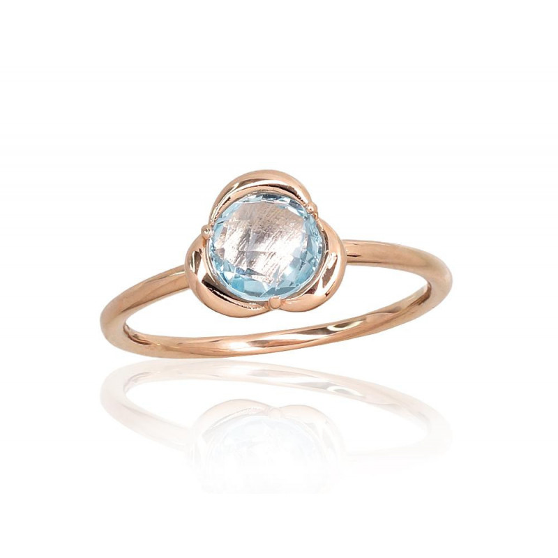 Gold ring 1101008(Au-R)_TZLB, Red Gold 585°, Sky Blue Topaz