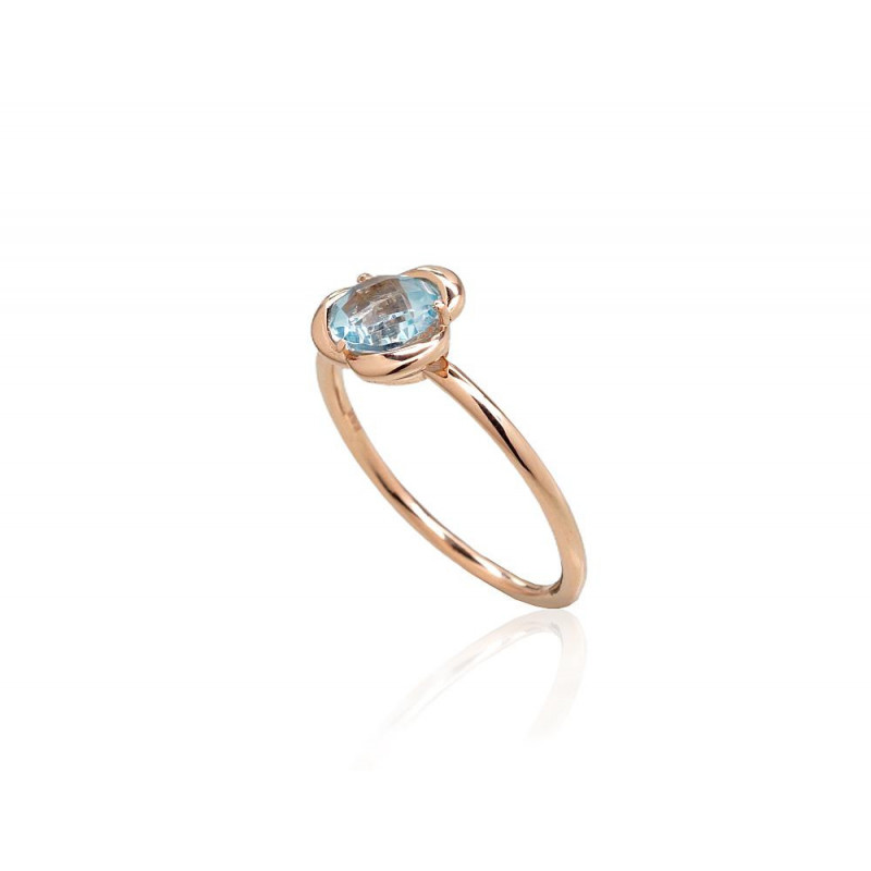 Gold ring 1101008(Au-R)_TZLB, Red Gold 585°, Sky Blue Topaz