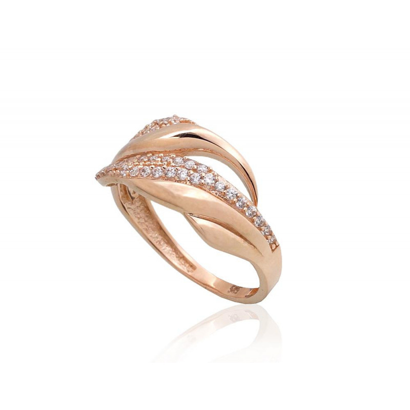 Gold ring 1101010(Au-R)_CZ, Red Gold 585°, Zirkons