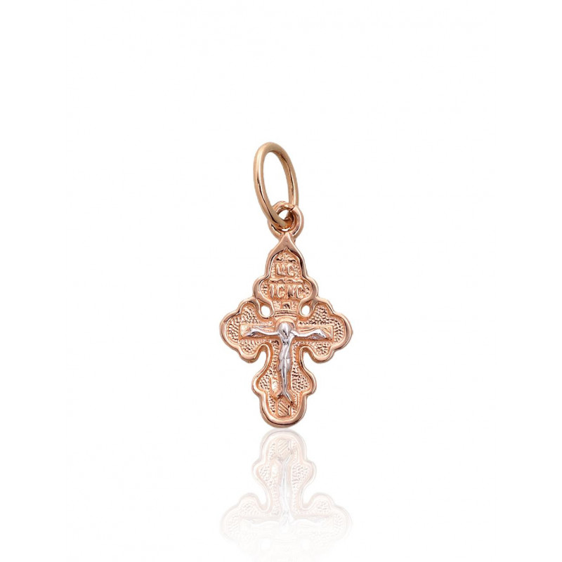 Gold pendant 1300889(Au-R+PRh-W), Red Gold 585°, Rhodium (Plating)