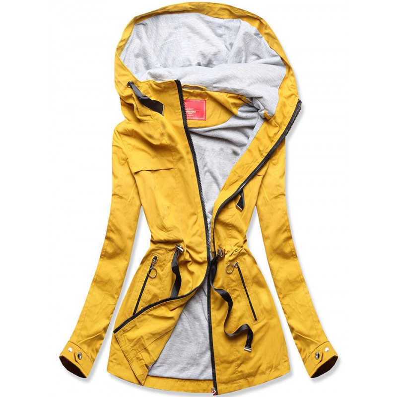 YELLOW SHORT PARKA WITH HOOD (TLR336) striukė