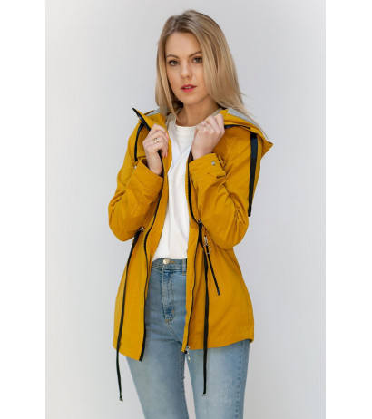 YELLOW SHORT PARKA WITH HOOD (TLR336) striukė