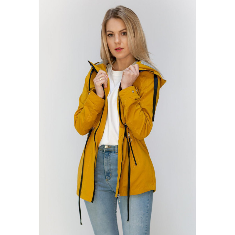 YELLOW SHORT PARKA WITH HOOD (TLR336) striukė