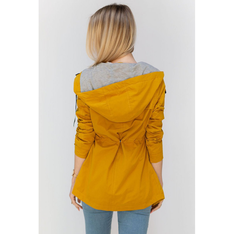 YELLOW SHORT PARKA WITH HOOD (TLR336) jacket