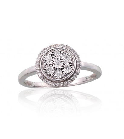 Gold ring 1101029(Au-W)_DI, White Gold 585°, Diamonds