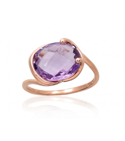 Gold ring 1100958(Au-R)_AM, Red Gold 585°, Amethyst