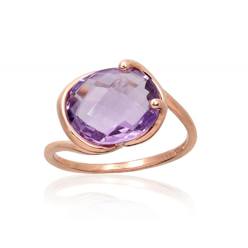 Gold ring 1100958(Au-R)_AM, Red Gold 585°, Amethyst