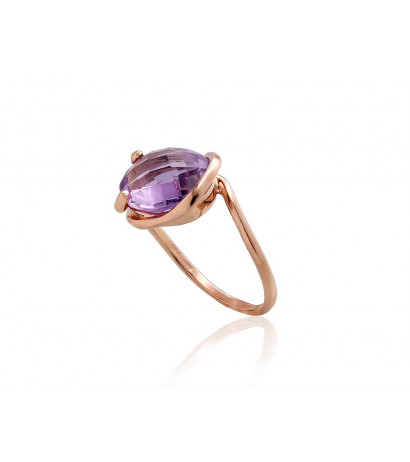 Gold ring 1100958(Au-R)_AM, Red Gold 585°, Amethyst