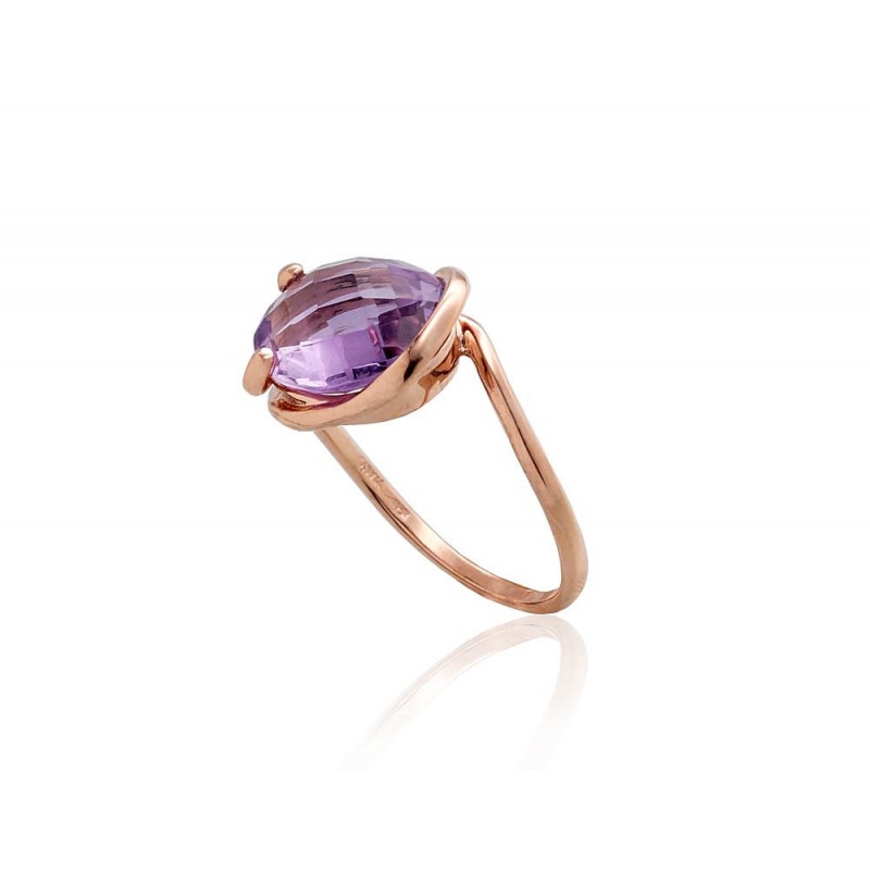 Gold ring 1100958(Au-R)_AM, Red Gold 585°, Amethyst