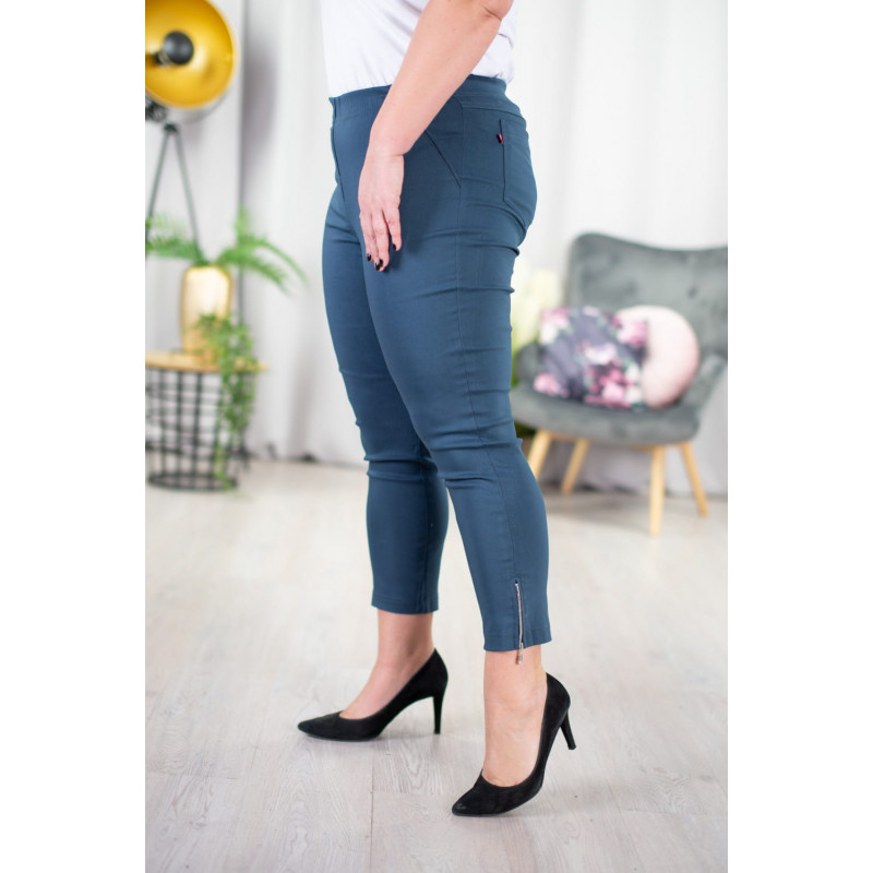 Elastic trousers with raised waist BENGALINY 04 K08 Midnight Navy