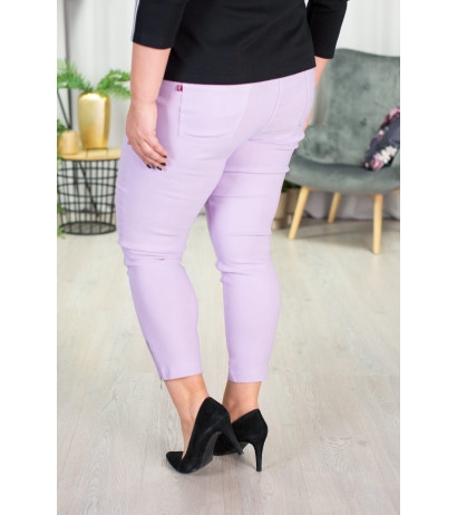 Elastic trousers with raised waist BENGALINY 04 K37 Lilac