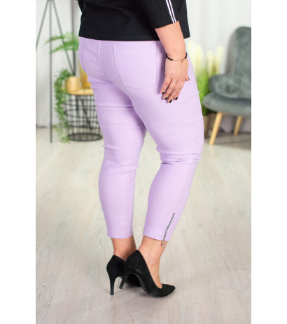 Elastic trousers with raised waist BENGALINY 04 K37 Lilac