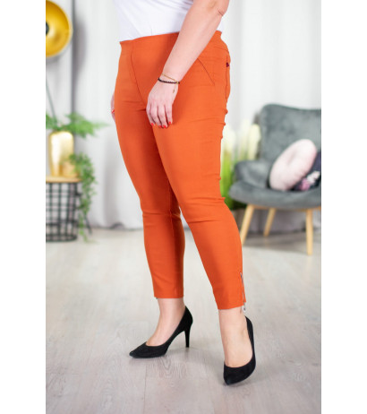 Elastic trousers with raised waist BENGALINY 04 Rust