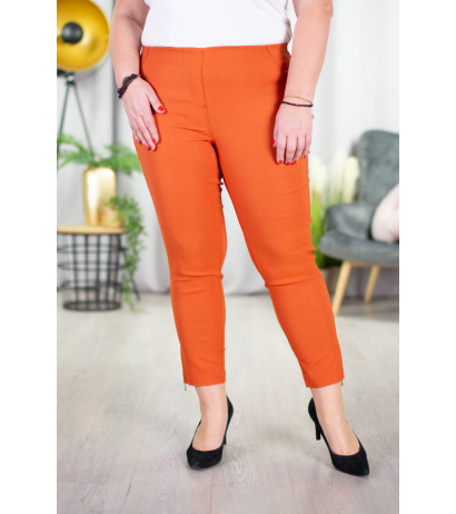 Elastic trousers with raised waist BENGALINY 04 Rust