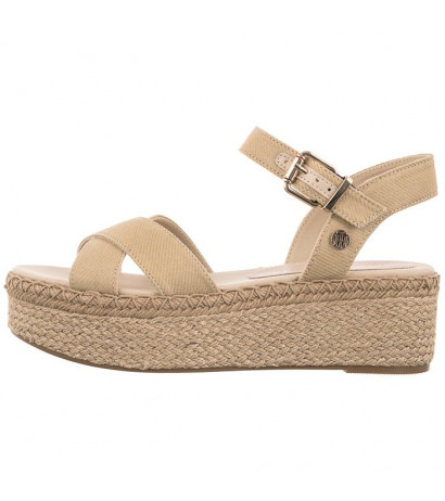 Tommy Hilfiger Shiny Touches Flatform Wedge Light Gold FW0FW06245 0LJ (TH480-a) bateliai