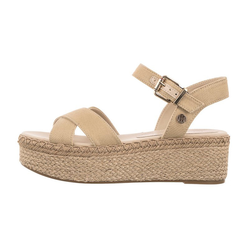 Tommy Hilfiger Shiny Touches Flatform Wedge Light Gold FW0FW06245 0LJ (TH480-a) bateliai