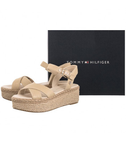 Tommy Hilfiger Shiny Touches Flatform Wedge Light Gold FW0FW06245 0LJ (TH480-a) kurpes